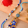 Dhiyona Beaded Evil Eye Bhaiya Bhabhi Rakhi With Roli Chawal & Greeting Card