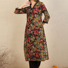 Dhiyona IE Floral Printed V-Neck Straight Kurta with Trousers