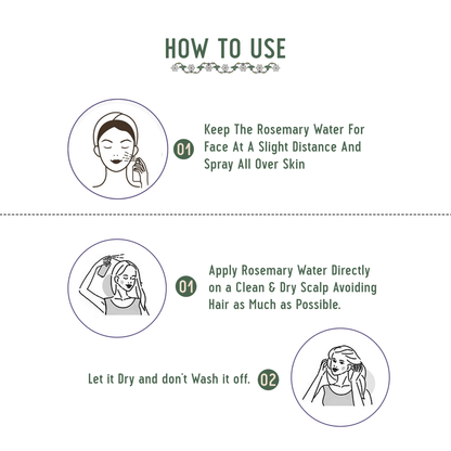 Avimee Herbal Rosemary Hair Care Combo with rosemary water spray and rosemary hair oil, featuring spray bottle and hair oil container.