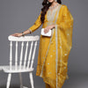 Dhiyona IE Women Ethnic Motifs Embroidered Regular Mirror Work Kurta Set With Dupatta