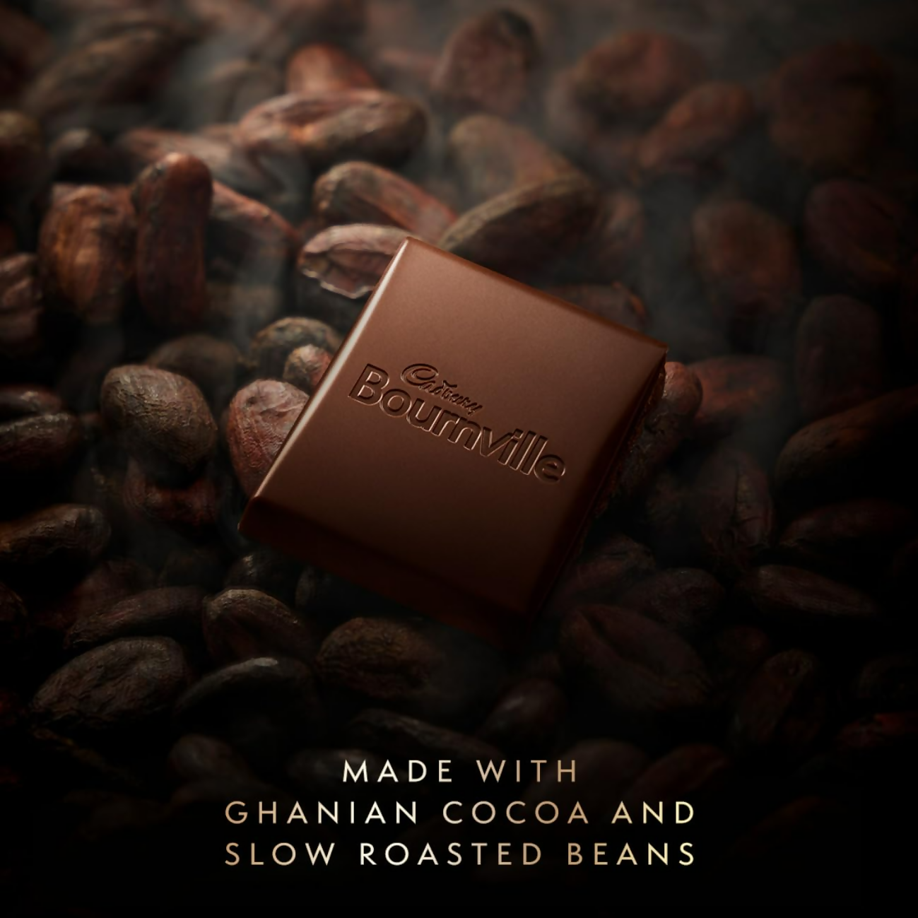 Cadbury Bournville 70% dark cocoa chocolate bar with rich, smooth dark chocolate texture and packaging featuring the Cadbury logo.