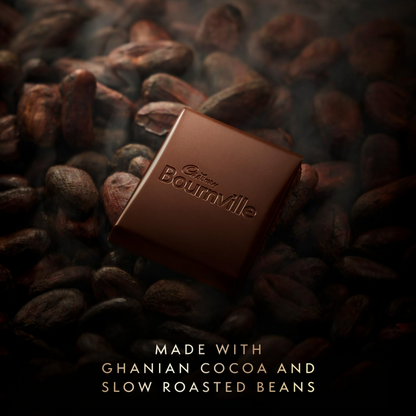 Cadbury Bournville 70% dark cocoa chocolate bar with rich, smooth dark chocolate texture and packaging featuring the Cadbury logo.