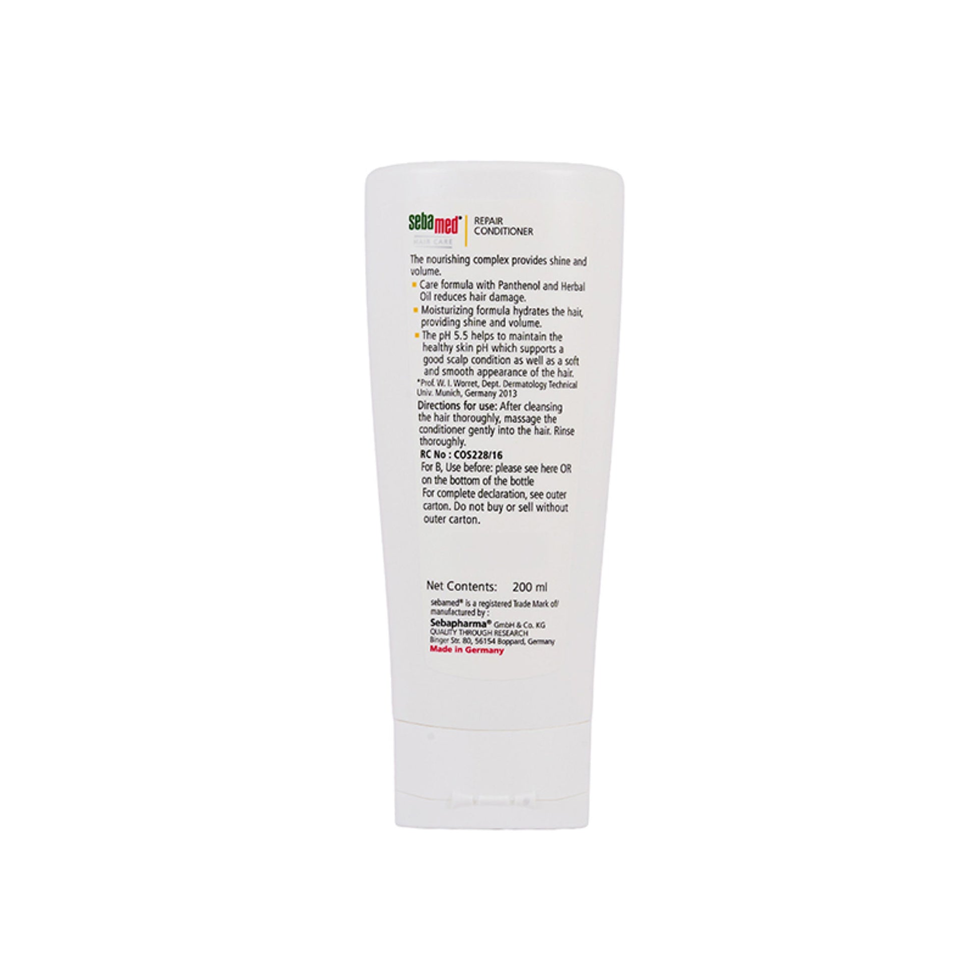 Sebamed Hair Repair Conditioner, PH5.5Irepairs Dry, Damaged Hair & Scalp