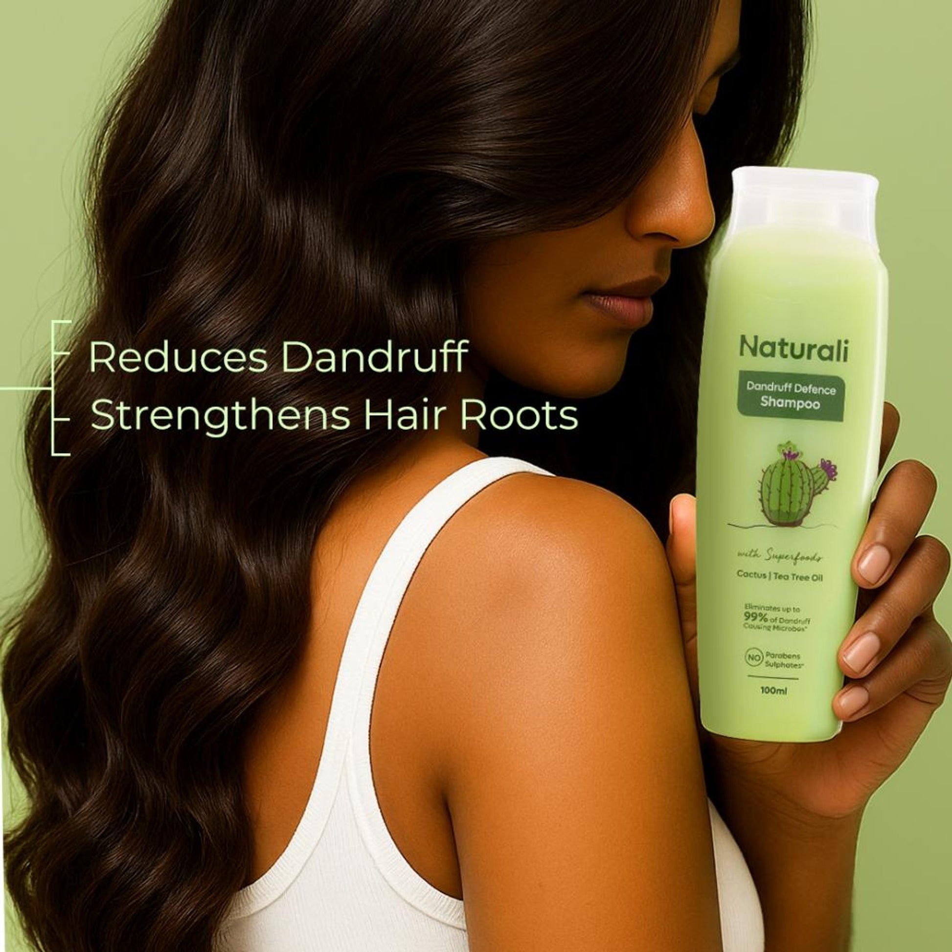 Naturali Dandruff Defence Shampoo with Tea Tree Oil & Cactus Extracts That Prevents Dandruff 370ml