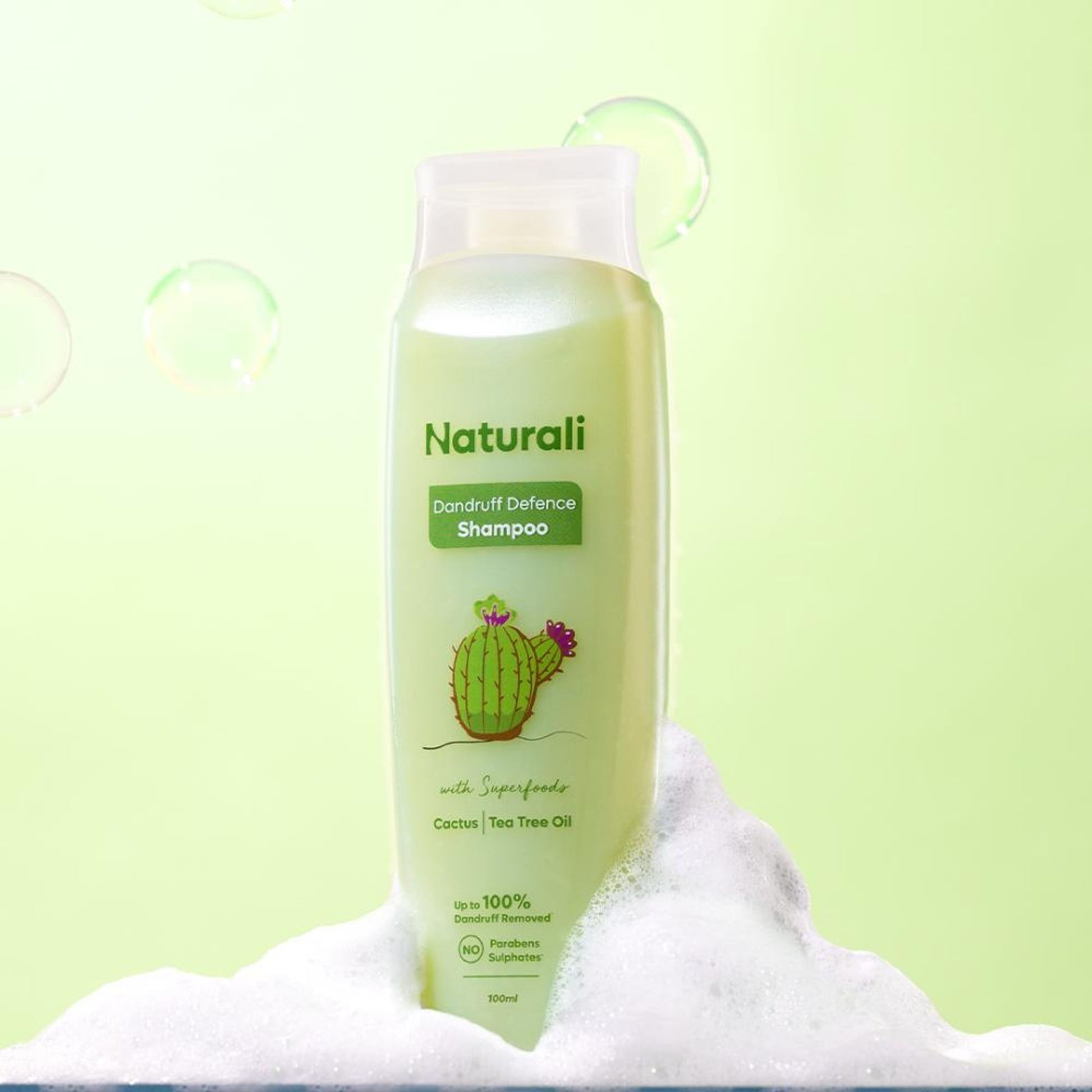 Naturali Dandruff Defence Shampoo with Tea Tree Oil & Cactus Extracts That Prevents Dandruff 370ml