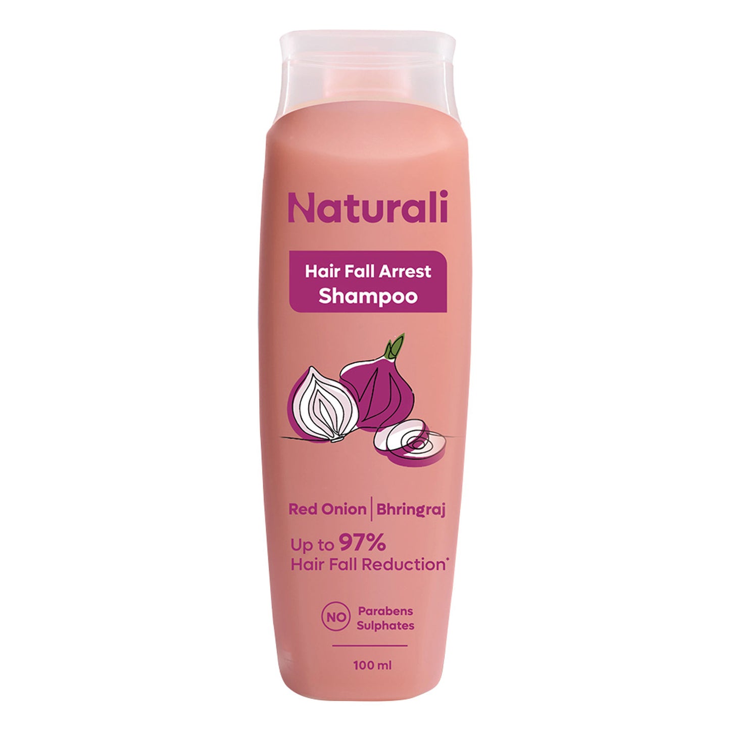 Naturali HairFall Arrest Shampoo with Red Onion & Bhringraj That Reduces Hair Fall, Boosts Scalp Health & Hair Growth 180 ml