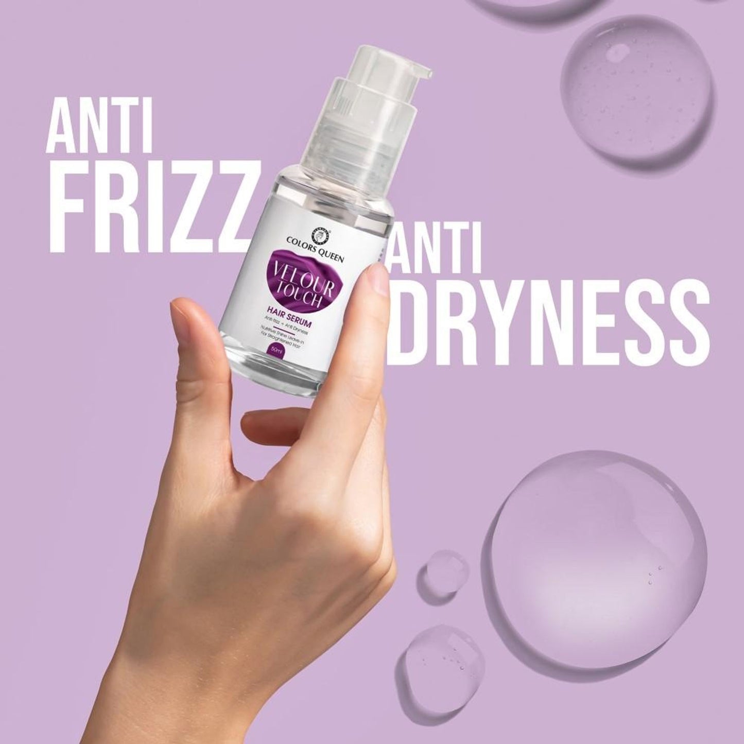 Colors Queen Velour Touch Anti-Frizz & Anti Dryness Hair Serum