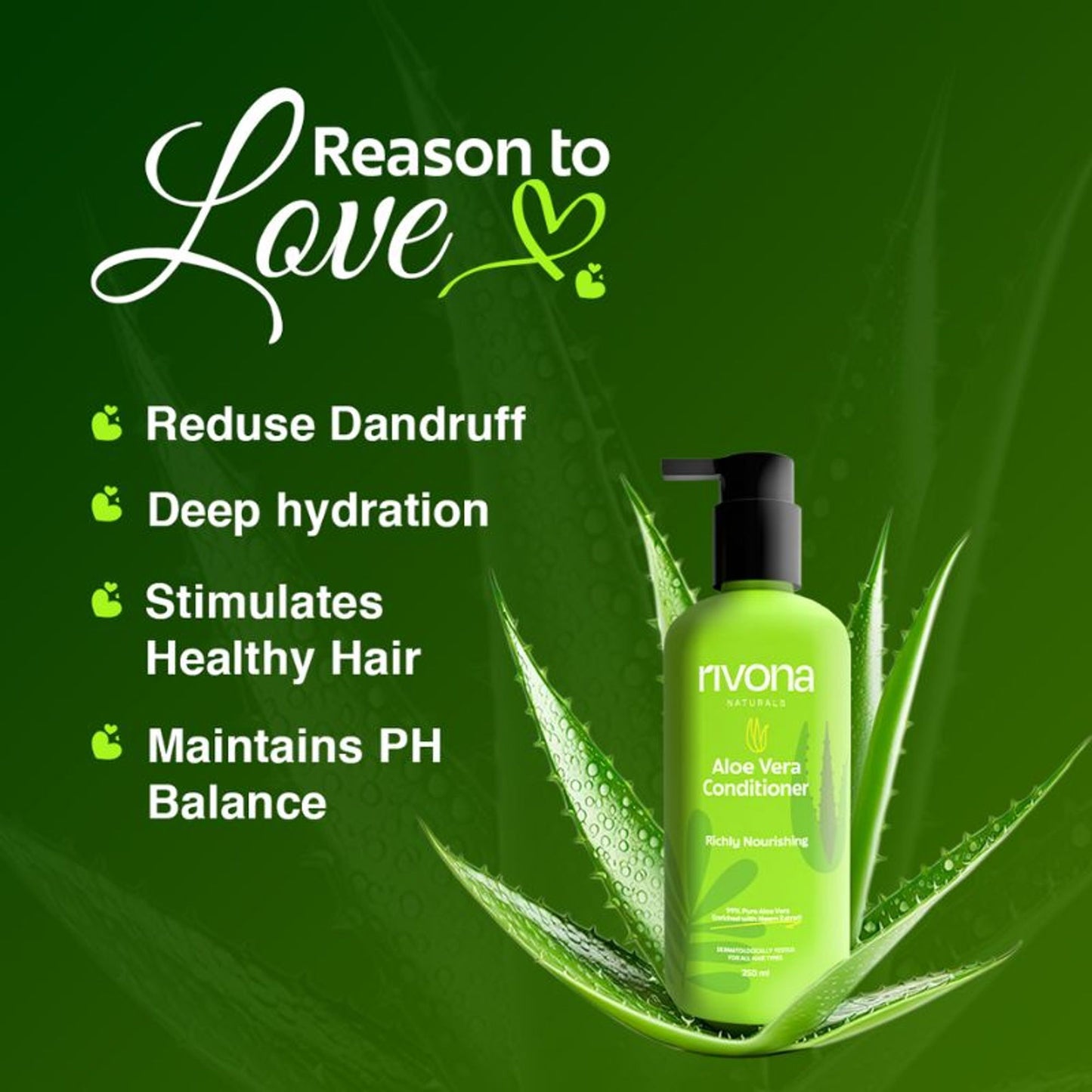 Rivona Naturals Aloe Vera Conditioner With Avocado- Dry And Frizzy Hair, Sulphate and Paraben free