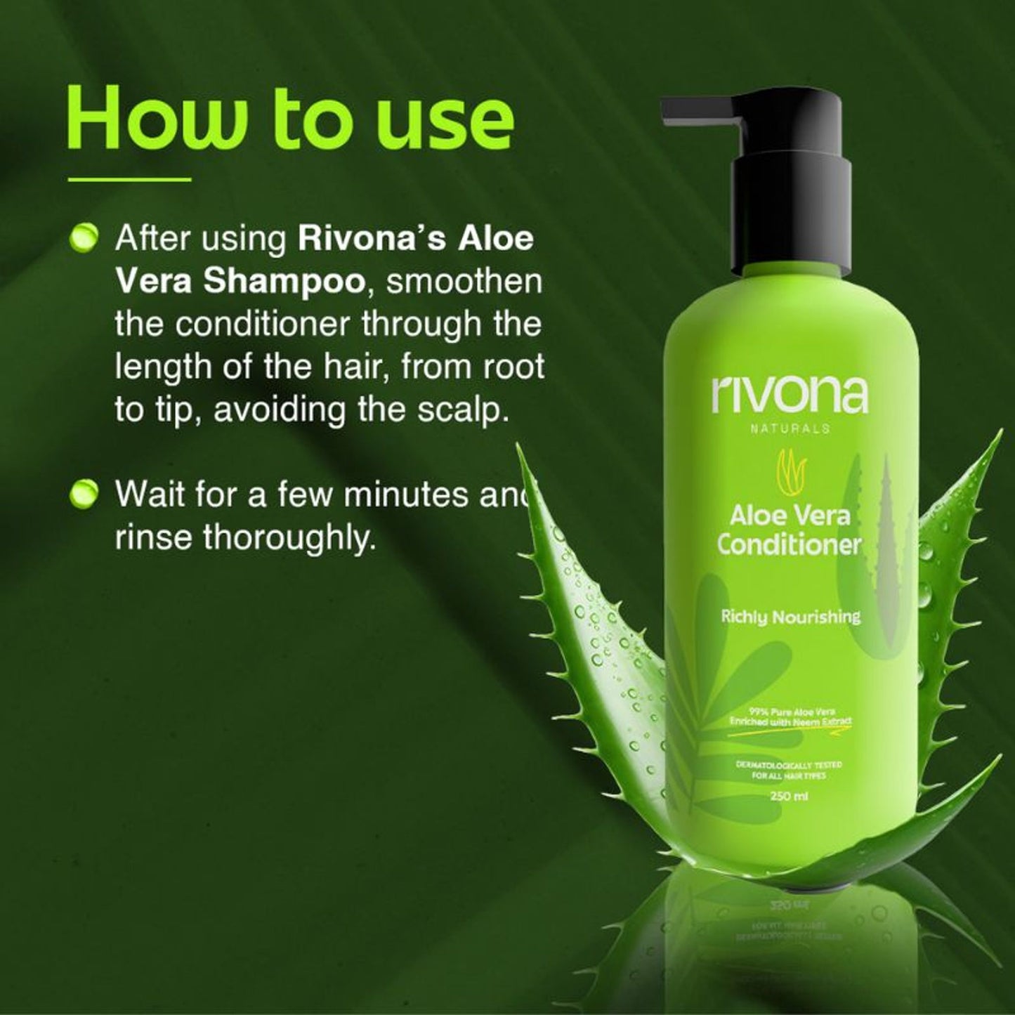Rivona Naturals Aloe Vera Conditioner With Avocado- Dry And Frizzy Hair, Sulphate and Paraben free