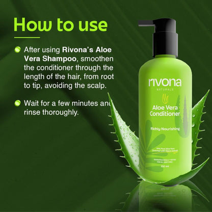 Rivona Naturals Aloe Vera Conditioner With Avocado- Dry And Frizzy Hair, Sulphate and Paraben free
