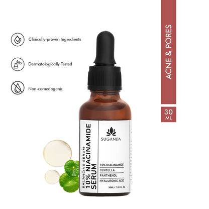 Suganda 10% Niacinamide Face Serum For Acne & Acne Marks, Blemishes, Pigmentation & Enlarged Pores