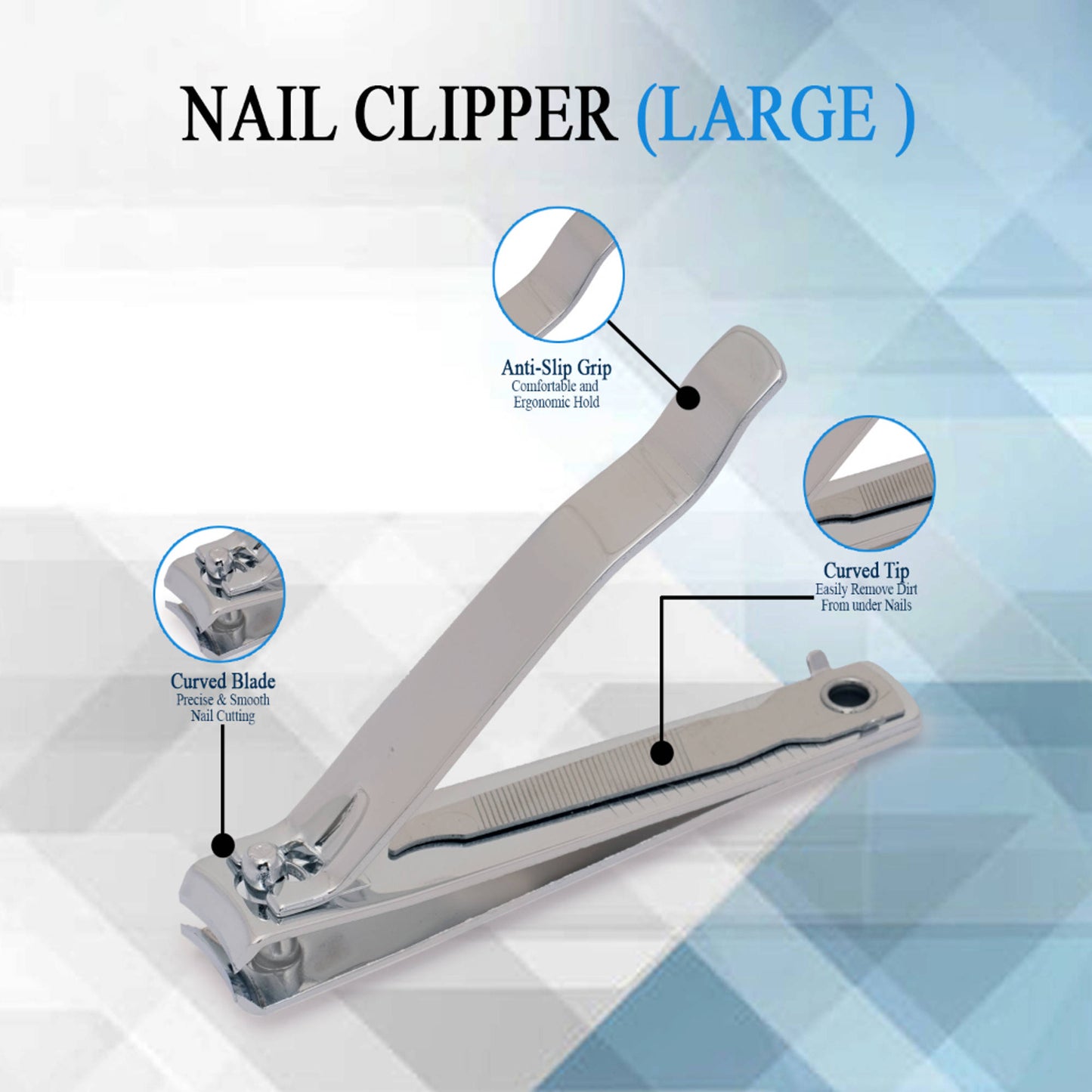 Beautiliss Large Nail Cutter for Thick Nails,Sharp Stainless Steel Clipper (Design & Color May Vary)