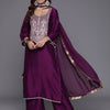 Indyancart VA Women Ethnic Motifs Embroidered Kurta with Palazzos & With Dupatta