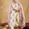 Dhiyona IE Women Floral Printed Regular Sequinned Pure Cotton Kurta with Trousers & With Dupatta