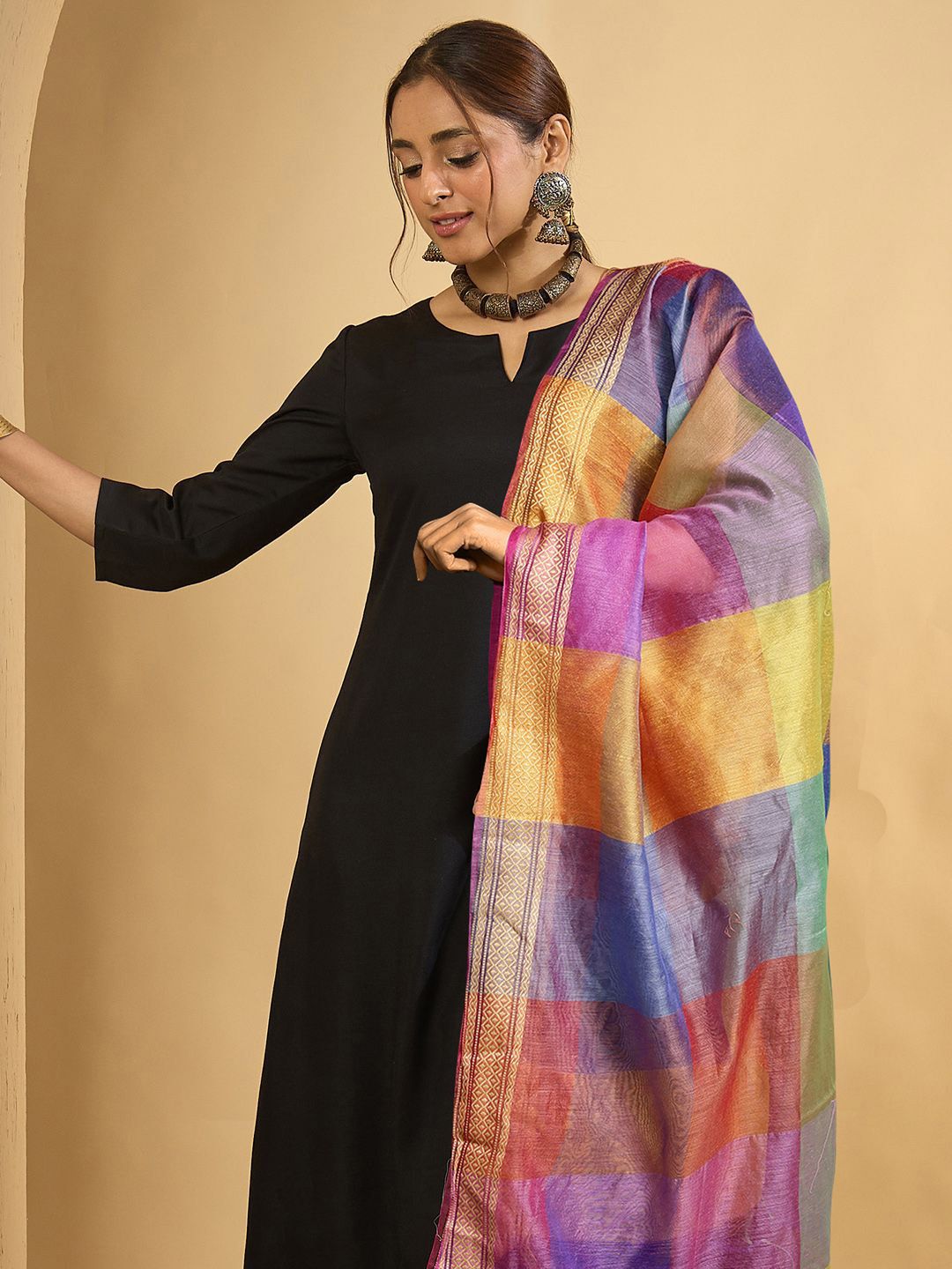 Women Regular Kurta with Trousers & With Dupatta