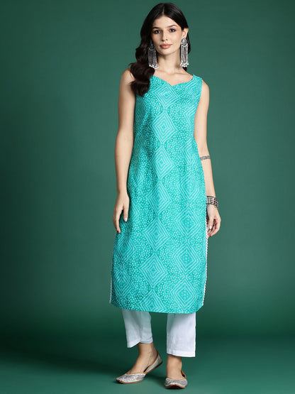 Dhiyona IE Bandhani Printed Straight Kurta