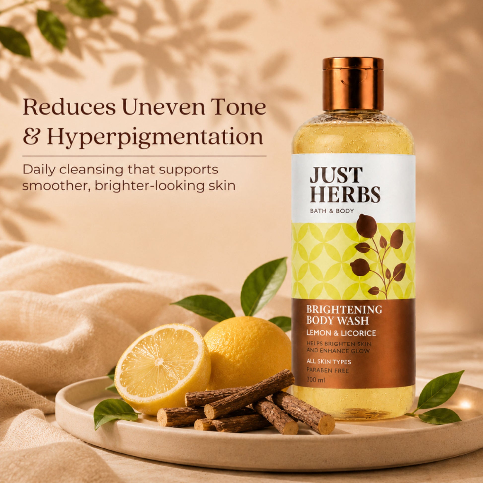 Just Herbs Lime And Liquorice Vitamin C Skin Brightening Body Wash