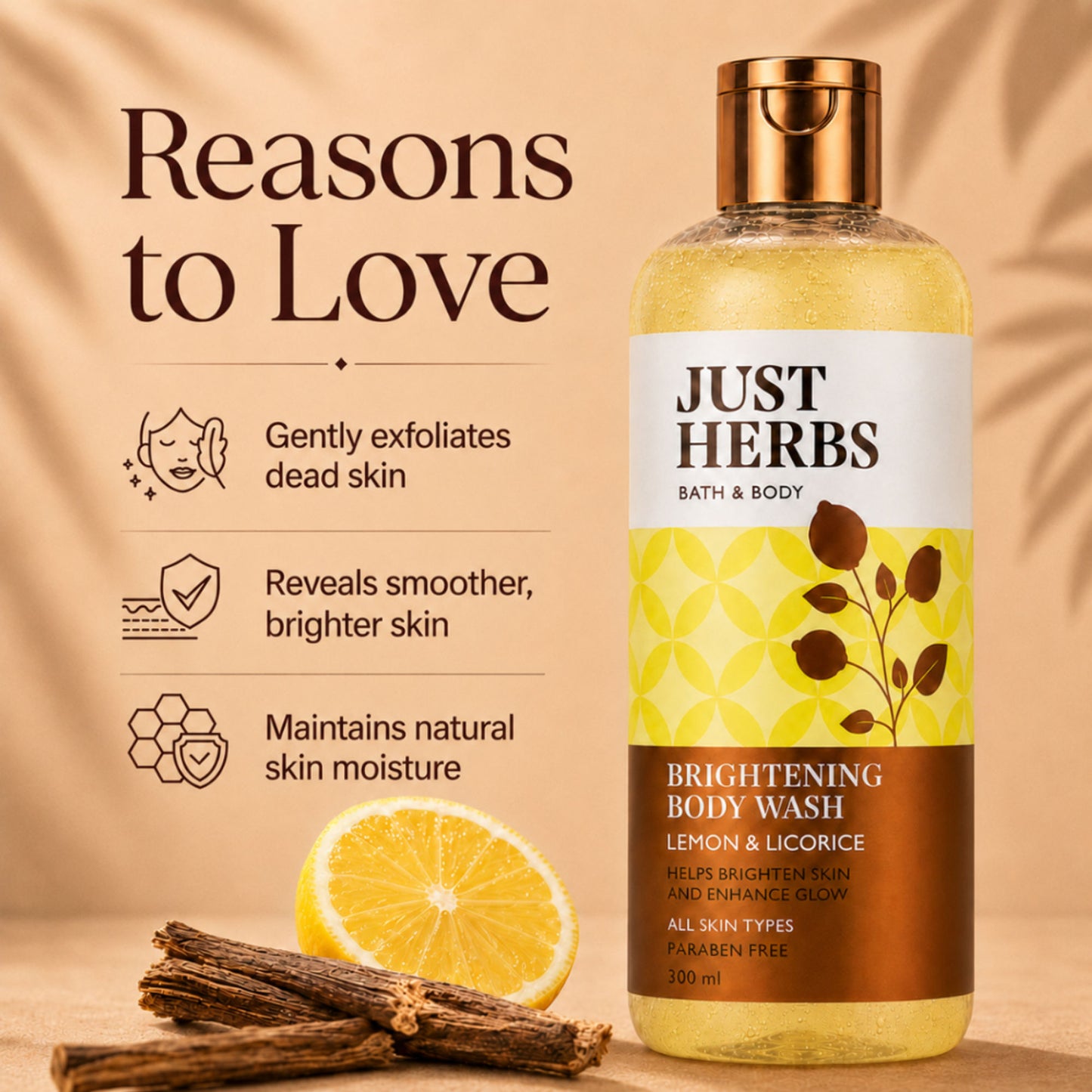 Just Herbs Lime And Liquorice Vitamin C Skin Brightening Body Wash