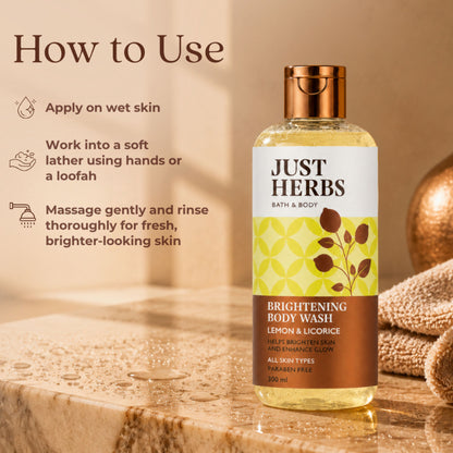 Just Herbs Lime And Liquorice Vitamin C Skin Brightening Body Wash