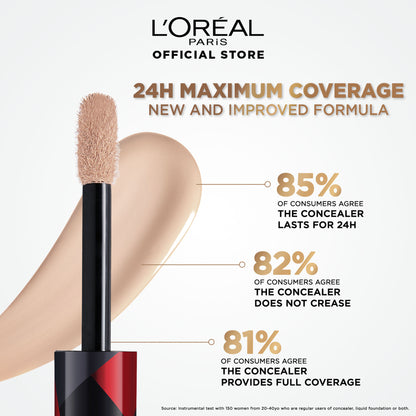 LOreal Paris Infallible Full Wear Concealer, Maximum Coverage, Sweat Proof & Heat Proof - Amber 312 - 317