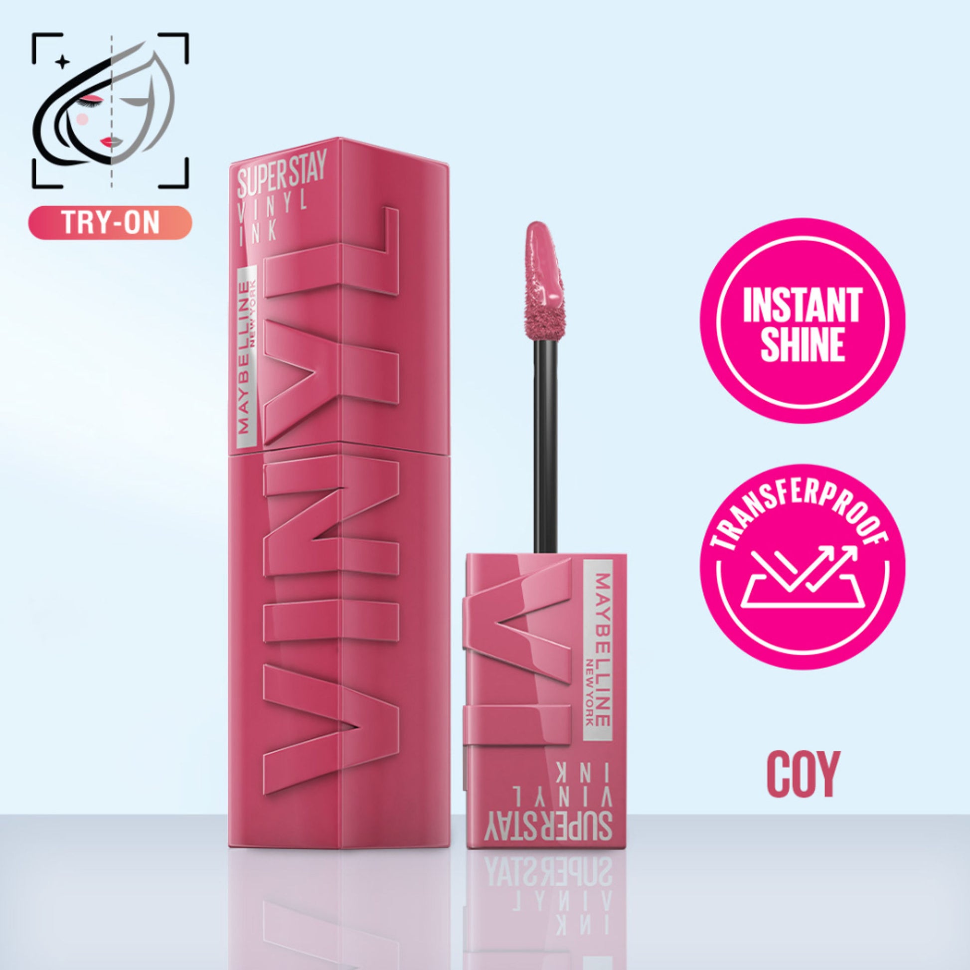 Maybelline New York Super Stay Vinyl Ink Liquid Lipstick, Instant Shine Lasts Up To 16H - Coy