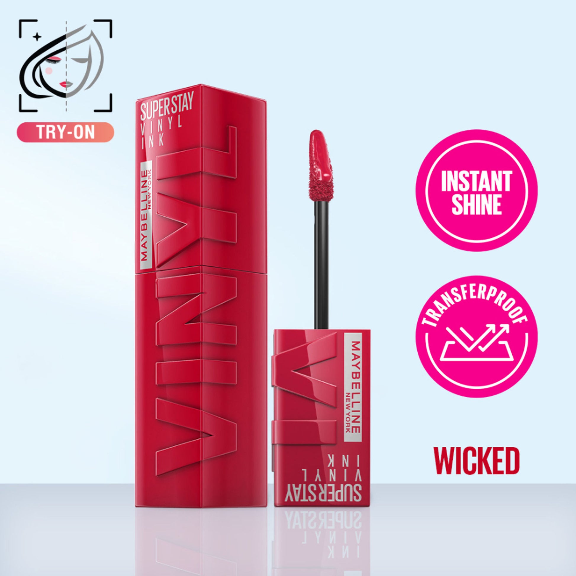 Maybelline New York Super Stay Vinyl Ink Liquid Lipstick, Instant Shine Lasts Up To 16H - Wicked