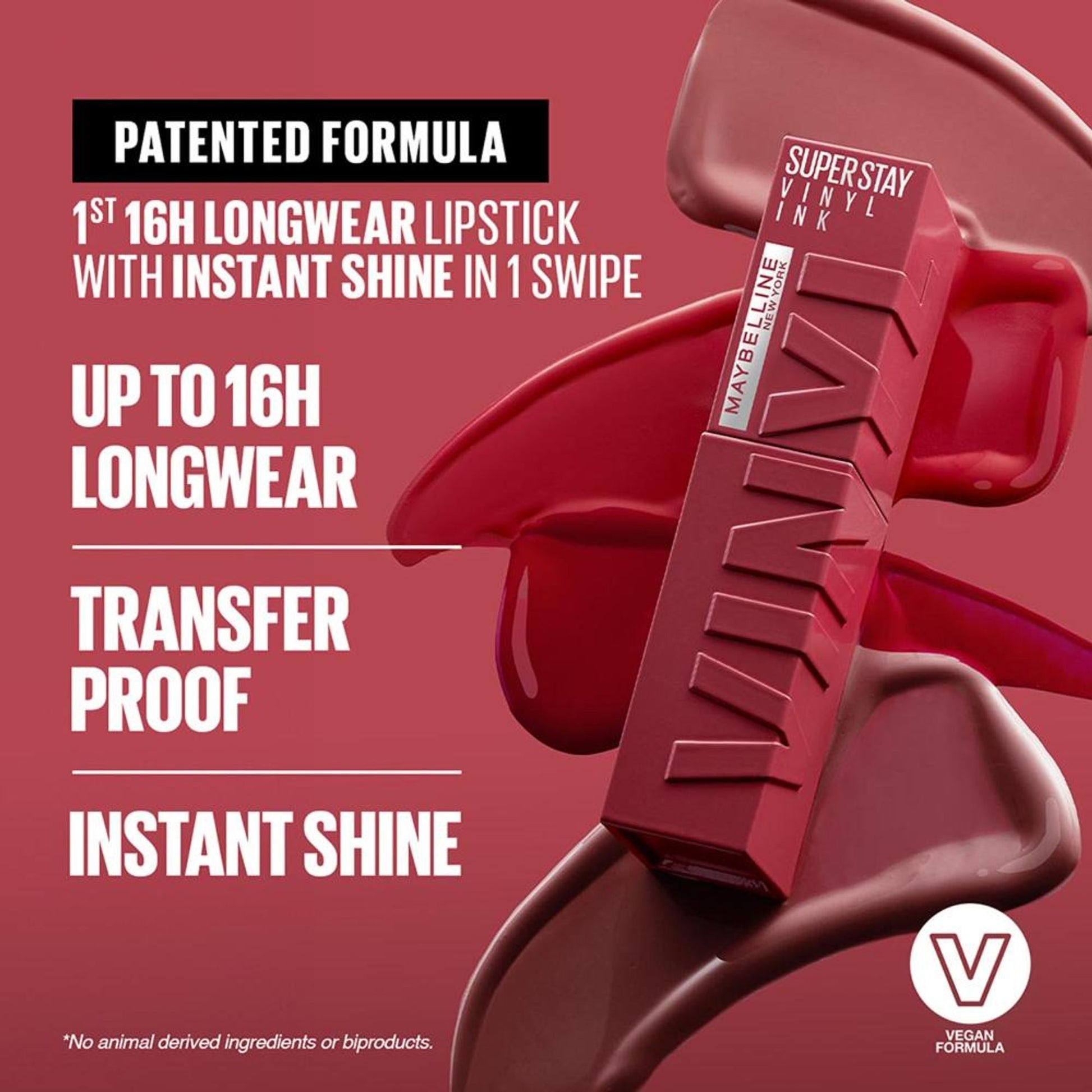 Maybelline New York Super Stay Vinyl Ink Liquid Lipstick, Instant Shine Lasts Up To 16H - Awestruck