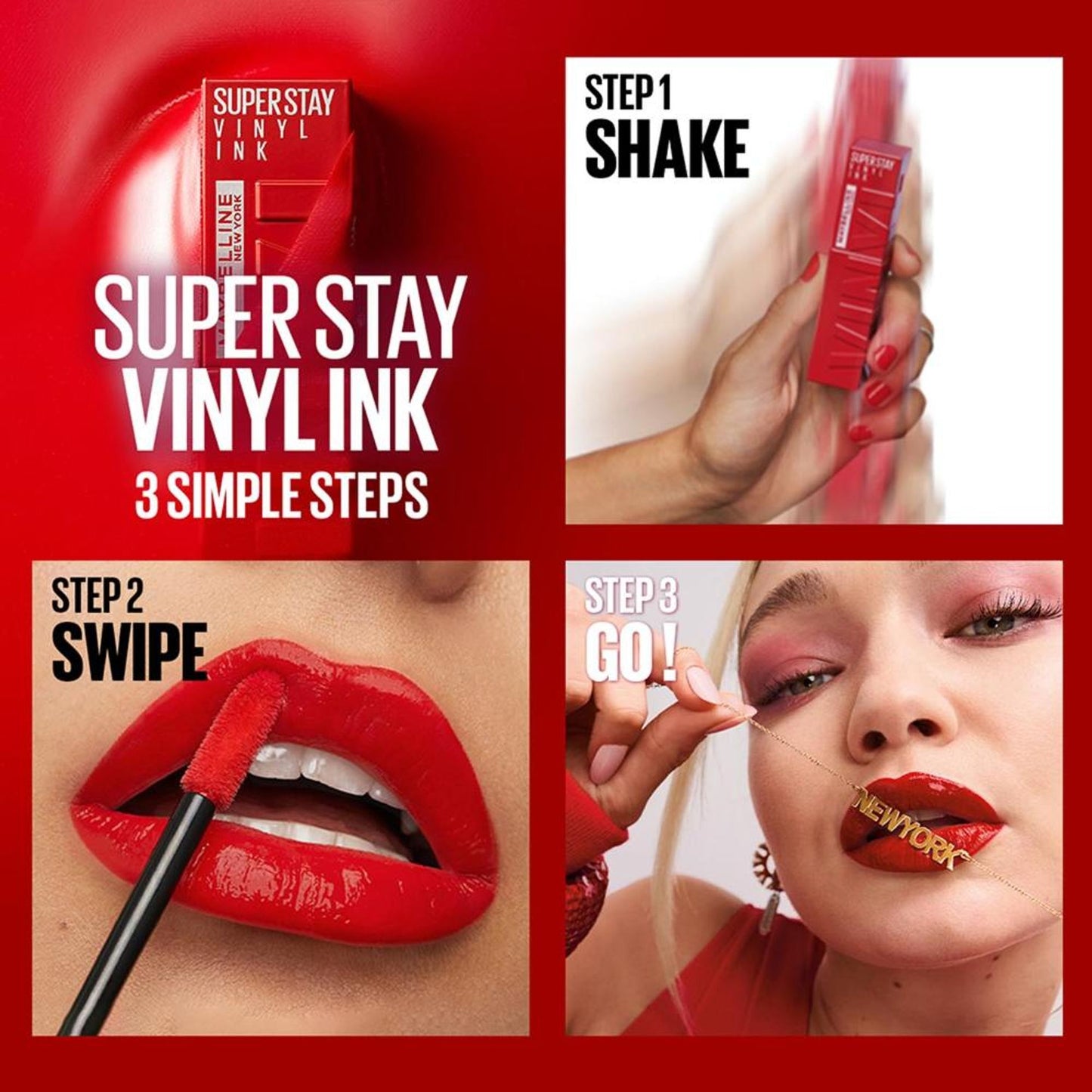 Maybelline New York Super Stay Vinyl Ink Liquid Lipstick, Instant Shine Lasts Up To 16H - Awestruck