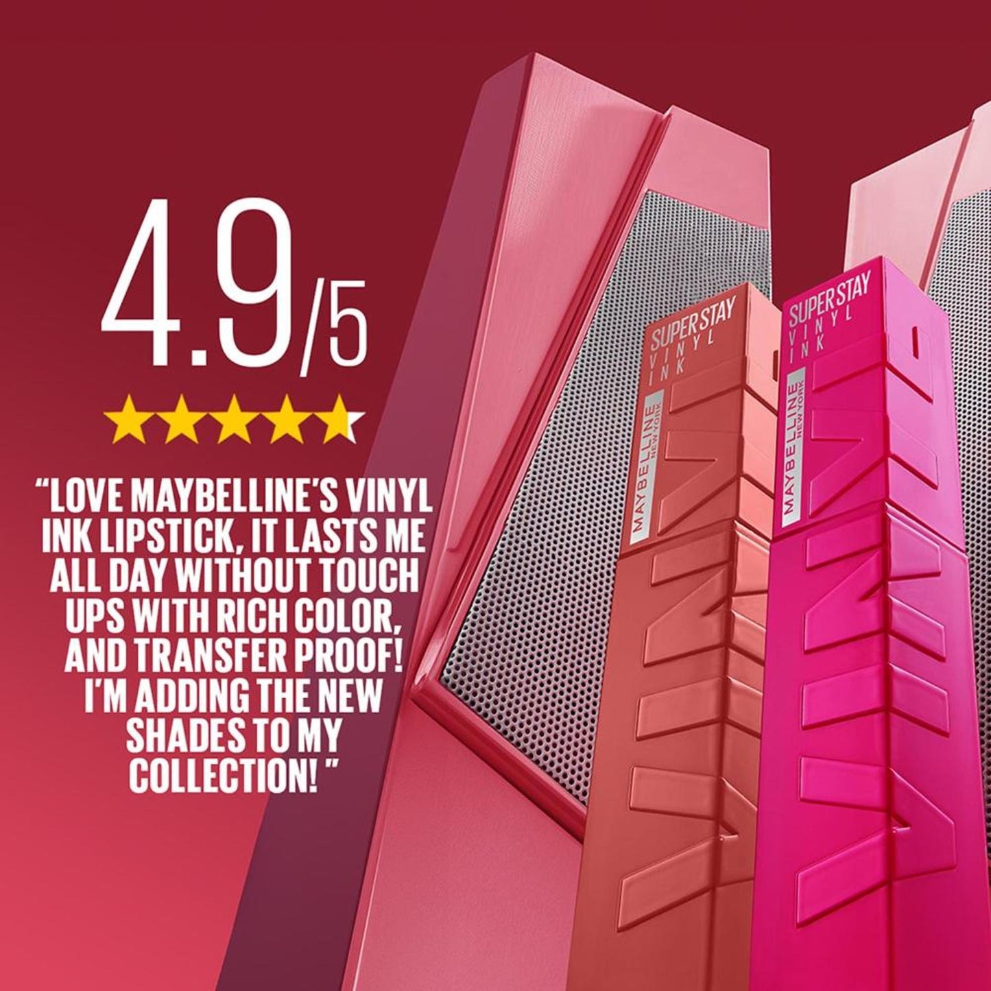 Maybelline New York Super Stay Vinyl Ink Liquid Lipstick, Instant Shine Lasts Up To 16H - Awestruck