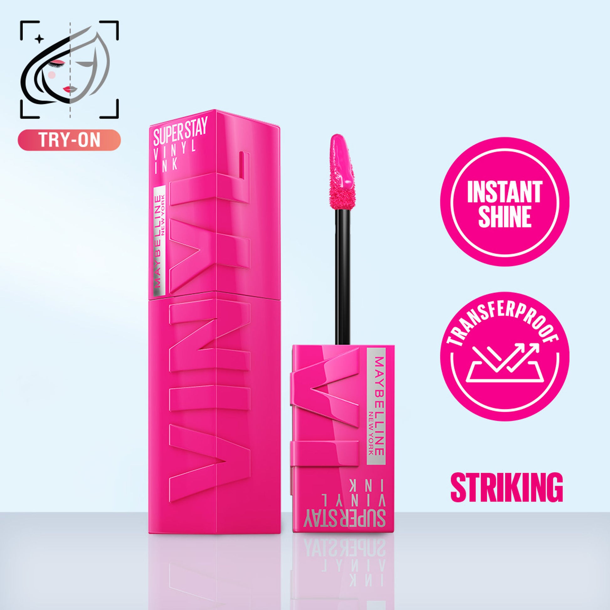 Maybelline New York Super Stay Vinyl Ink Liquid Lipstick, Instant Shine Lasts Up To 16H - Striking
