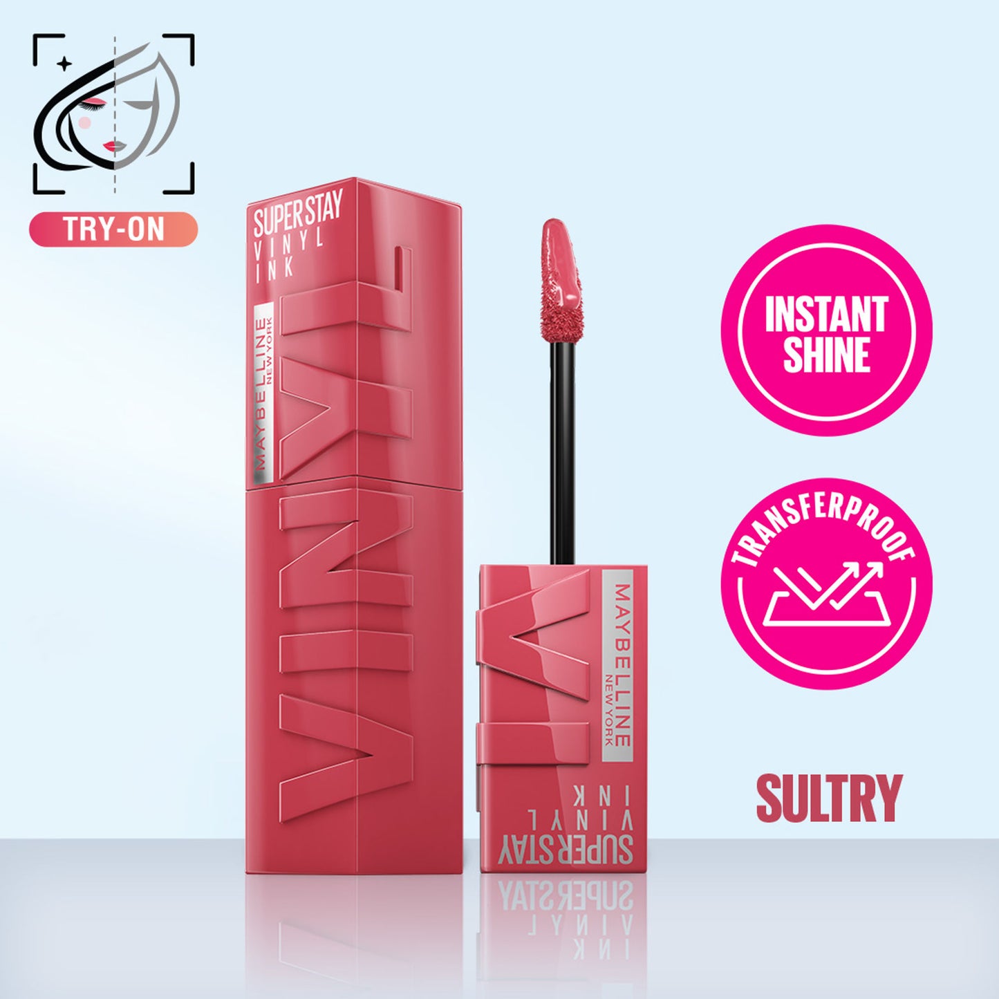 Maybelline New York Super Stay Vinyl Ink Liquid Lipstick, Instant Shine Lasts Up To 16H - Sultry