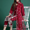 Dhiyona IE Floral Embroidered Panelled Thread Work Kurta With Trousers & Dupatta
