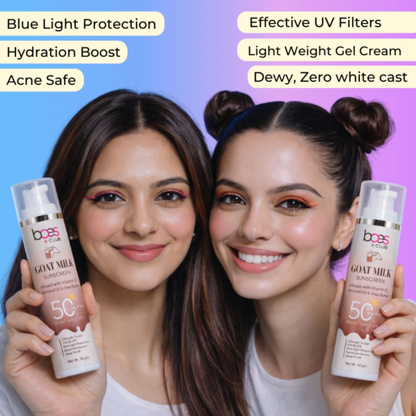 Baes Club Goat Milk Sunscreen Spf 50 Pa++++ With Shea Butter Vitamin E No White Cast All Skin Type