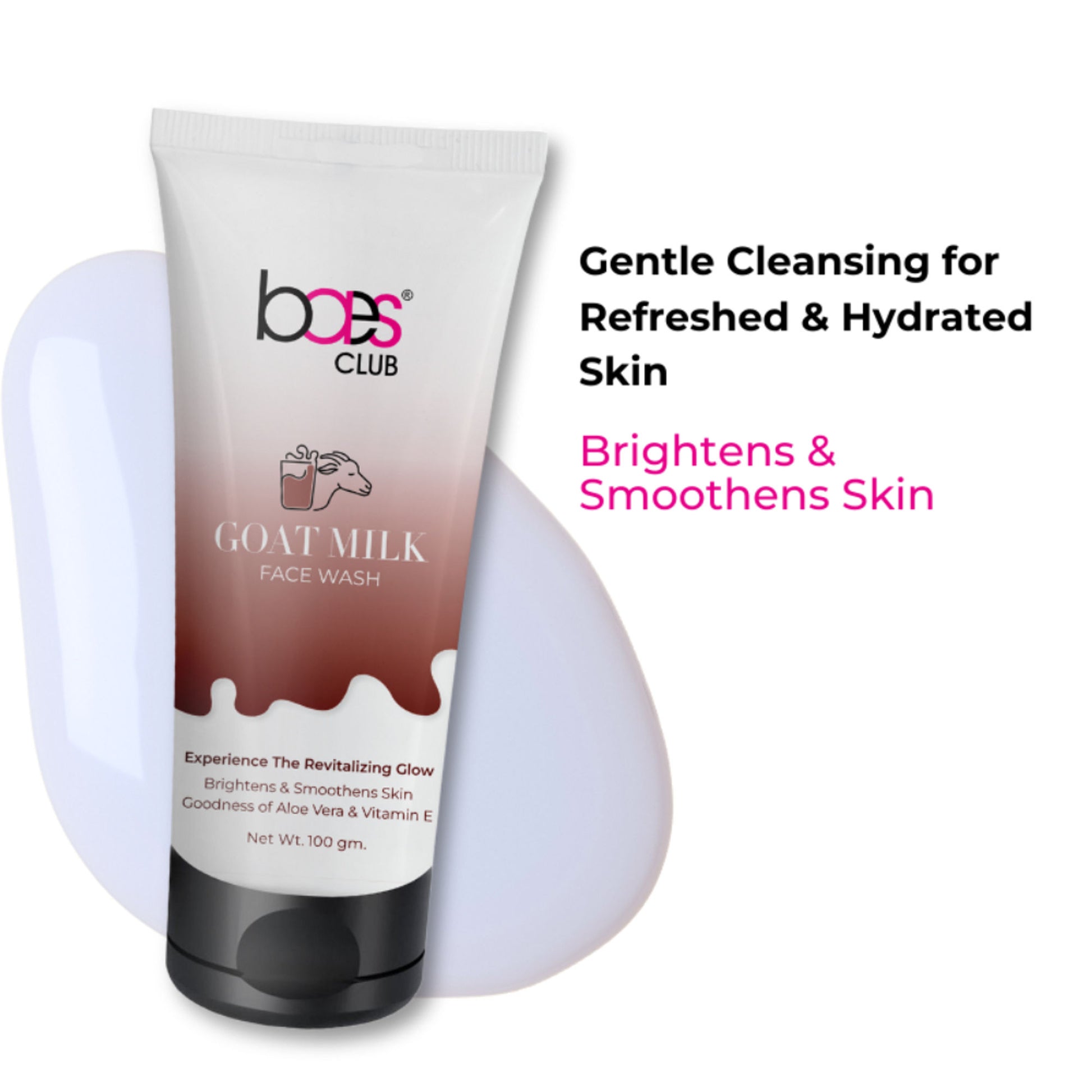 Baes Club Goat Milk Face Wash With Vitamin E & Aloe Vera For Brightening And Smoothening, Unisex