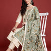Dhiyona IE Floral Embroidered Thread Work Kurta with Trousers & With Dupatta