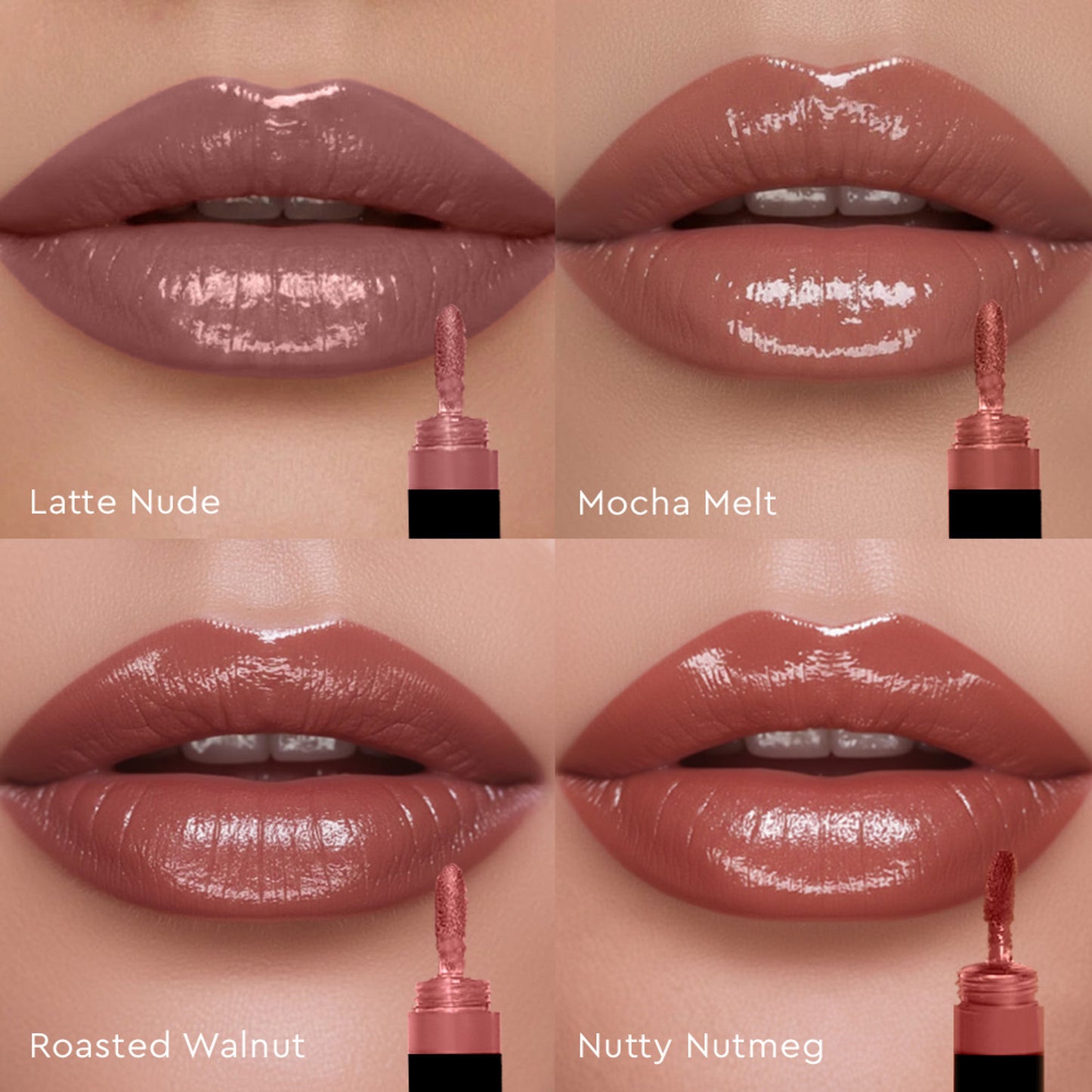 KIRO Four Play Glossfinity Liquid Lipstick - Timeless Nude Brown Quad