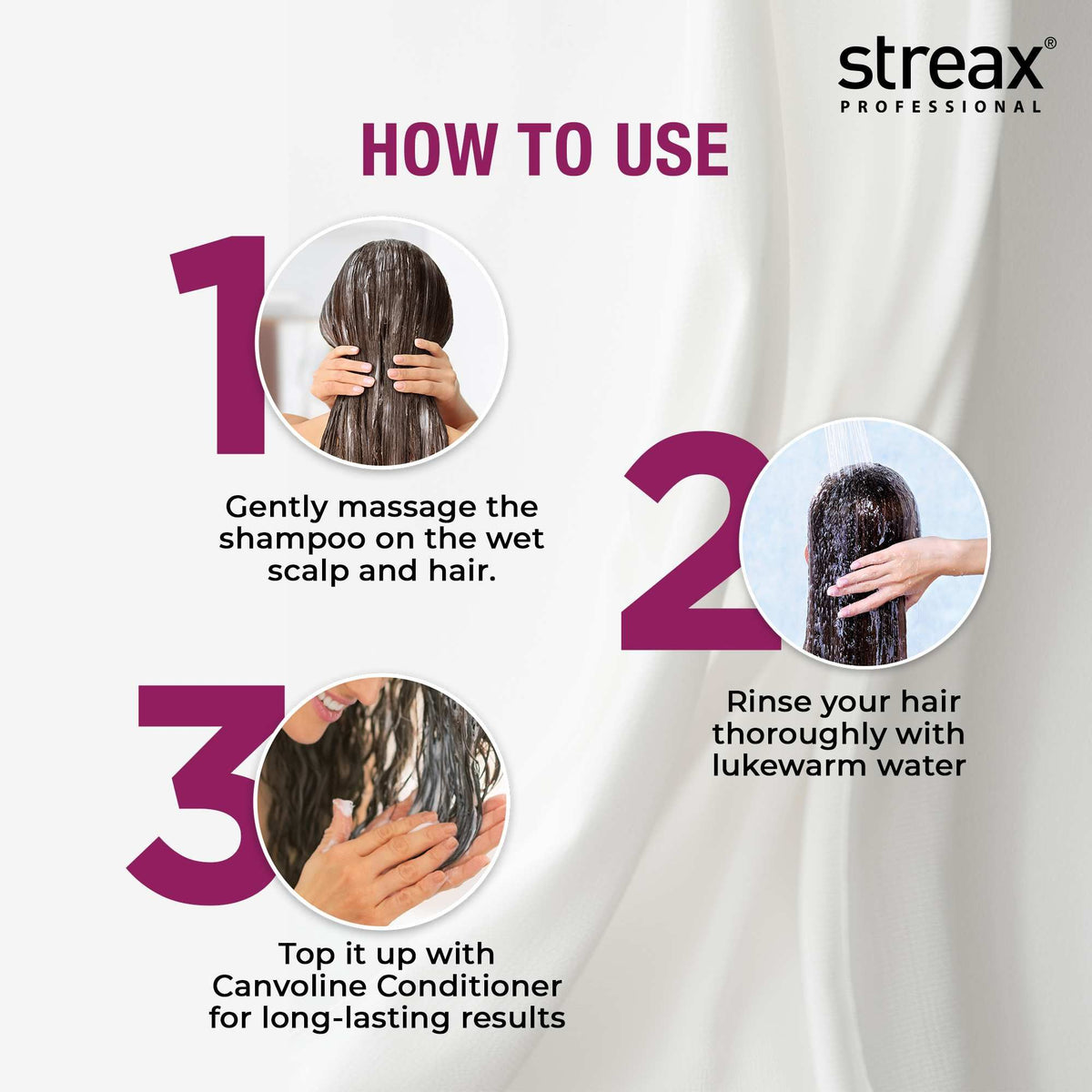 Streax Professional Canvoline Shampoo for Chemically Treated & Damaged Hair