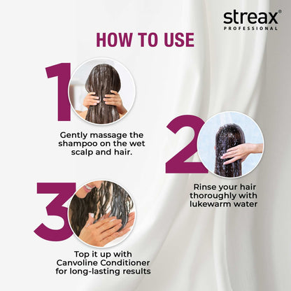 Streax Professional Canvoline Shampoo for Chemically Treated & Damaged Hair