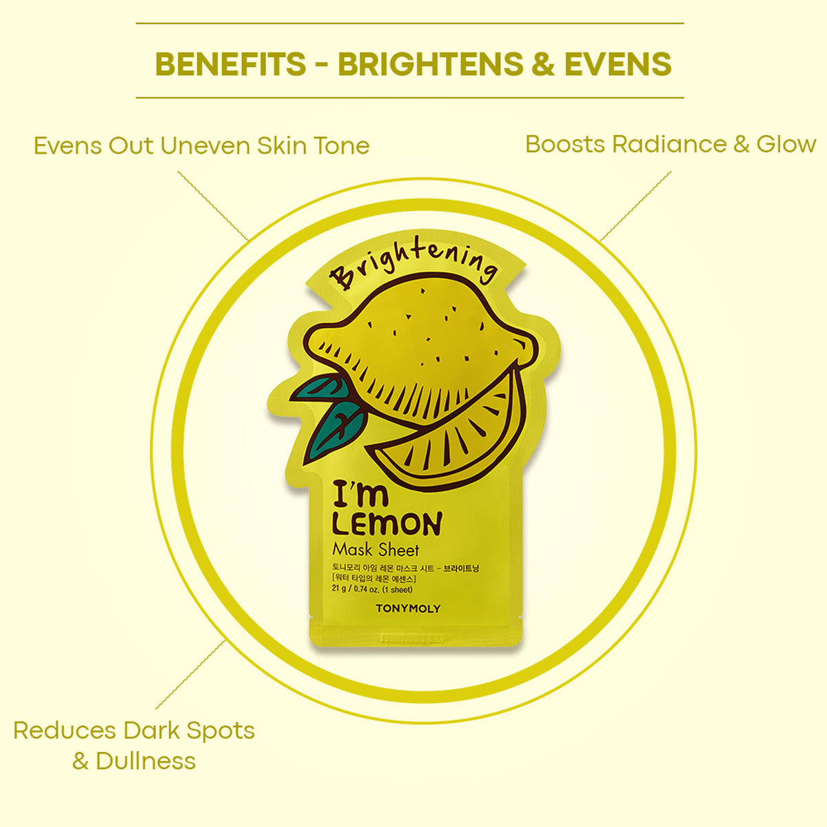 TONYMOLY Korean I'm Face Sheet Mask - Lemon