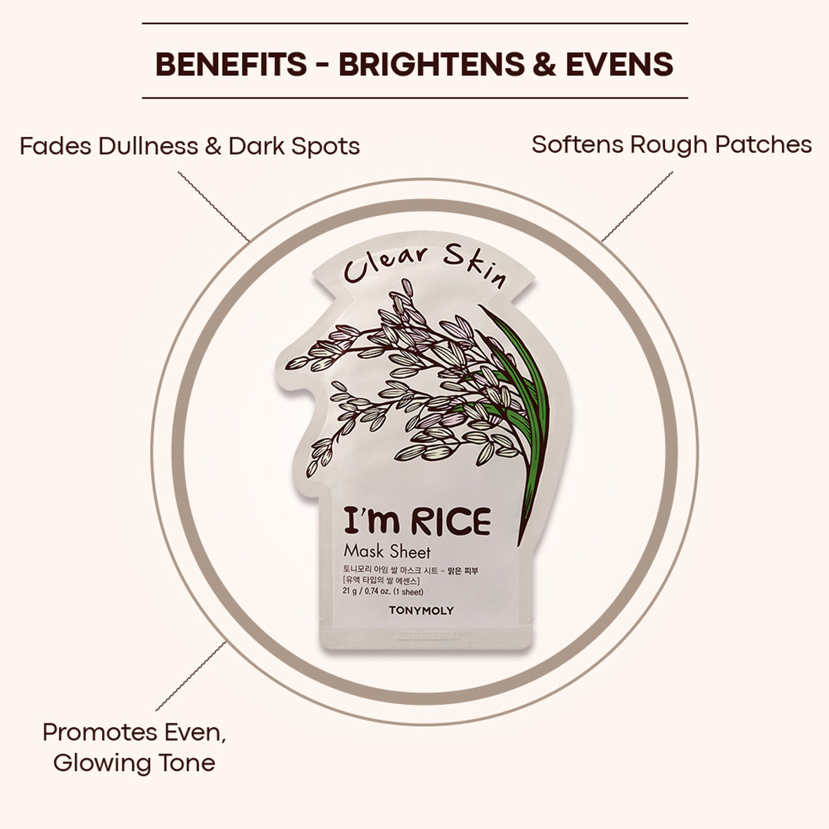 TONYMOLY Korean I'm Face Sheet Mask - Rice