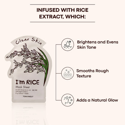 TONYMOLY Korean I'm Face Sheet Mask - Rice