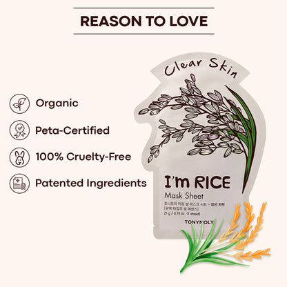 TONYMOLY Korean I'm Face Sheet Mask - Rice