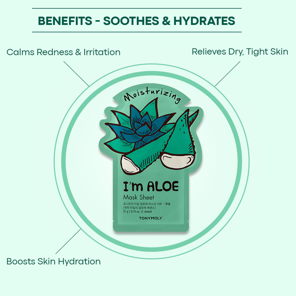 TONYMOLY Korean I'm Face Sheet Mask - Aloe
