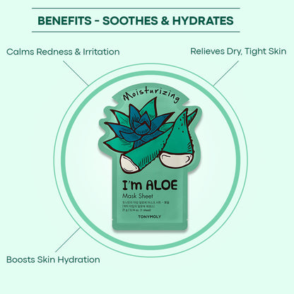 TONYMOLY Korean I'm Face Sheet Mask - Aloe