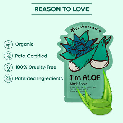 TONYMOLY Korean I'm Face Sheet Mask - Aloe