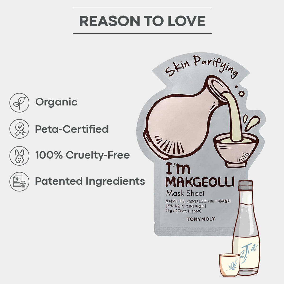 TONYMOLY Korean I'm Face Sheet Mask - Makgeolli