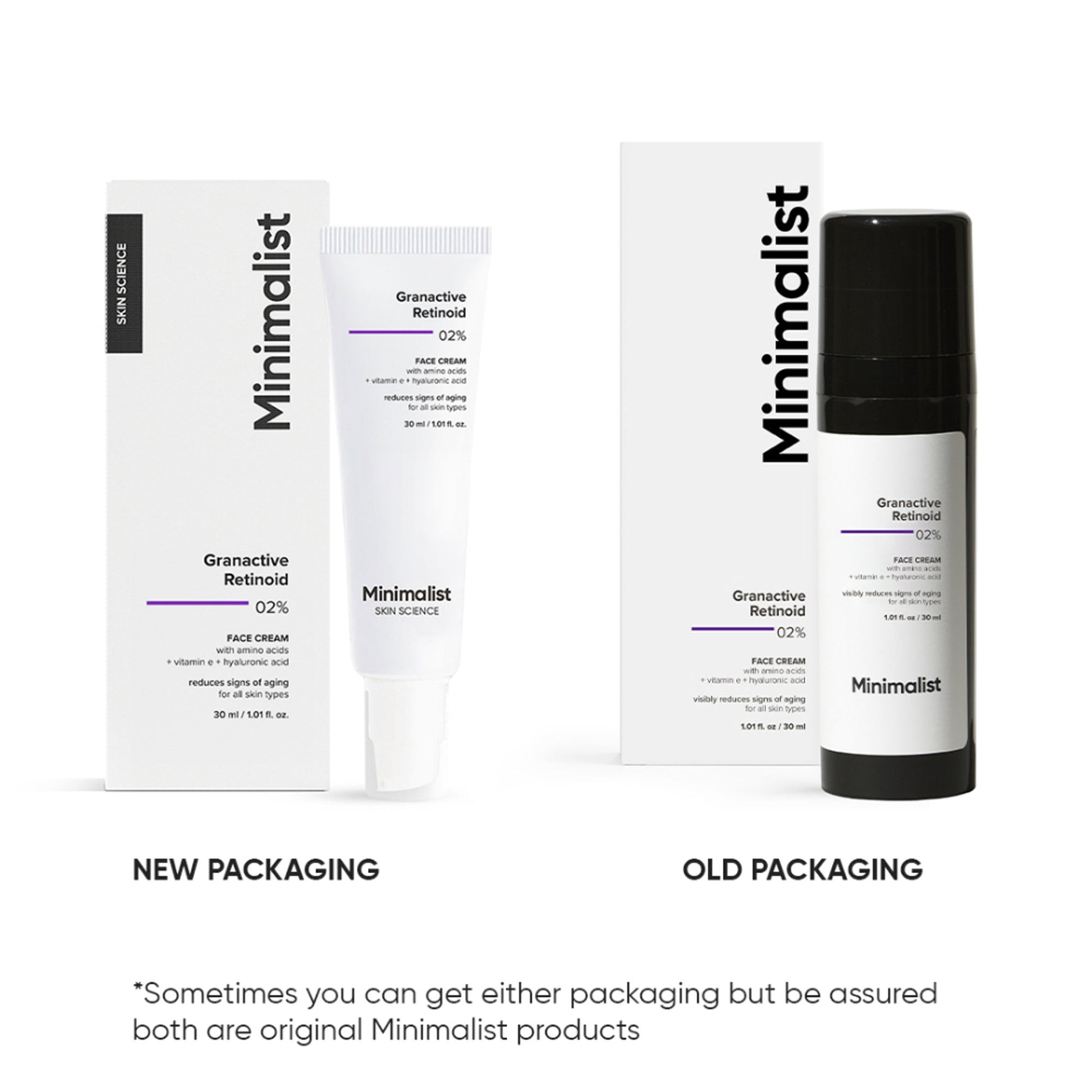 Minimalist 2% Granactive Retinoid Anti Aging Face Cream With Vitamin E & HA