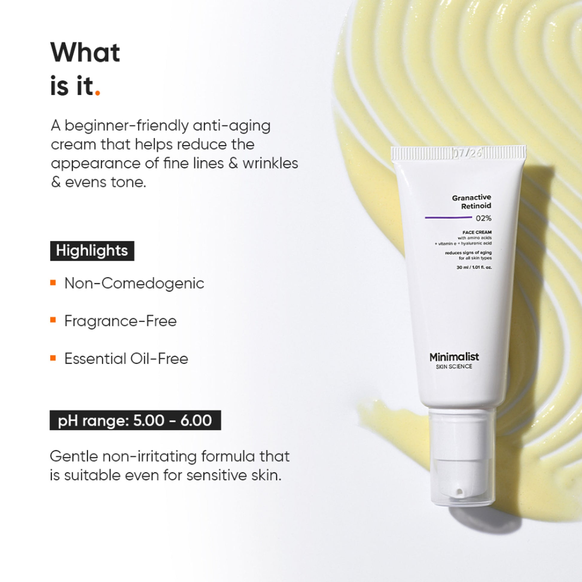 Minimalist 2% Granactive Retinoid Anti Aging Face Cream With Vitamin E & HA