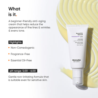Minimalist 2% Granactive Retinoid Anti Aging Face Cream With Vitamin E & HA