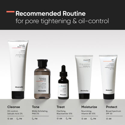 Minimalist 3% Polyhydroxy PHA Face Toner With Multi Biotics For Minimizing Pore Size & Hydrating Skin